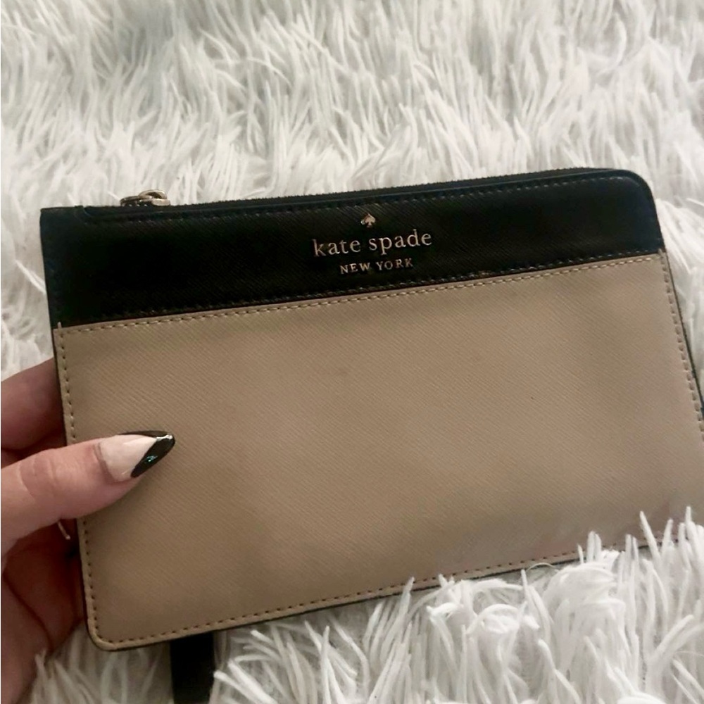 Kate Spade Black and Beige Clutch